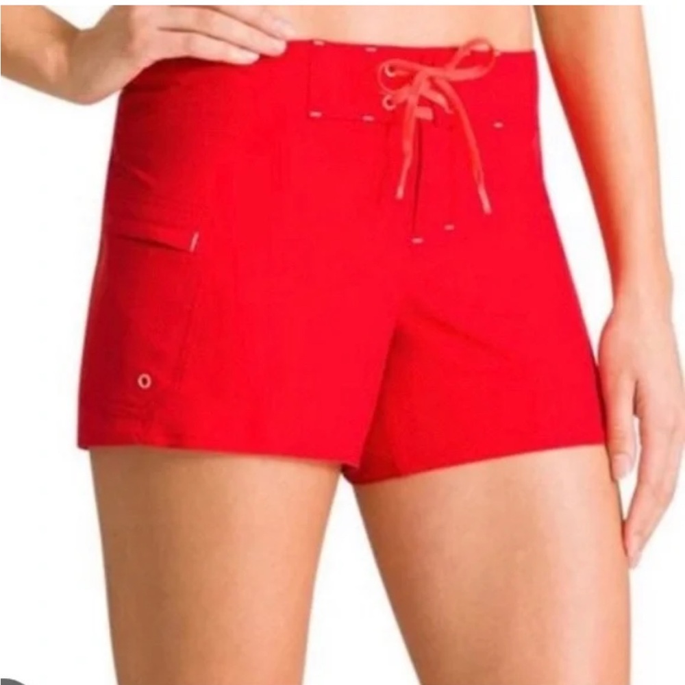 Athleta Clearwater Red Board Shorts 6